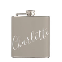 Minimalist Script Personalized Name Taupe Brown