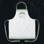 Minimalist Script Personalized Shabbos Watercolor Apron<br><div class="desc">A clean, simple look, this minimalist Shabbos apron, personalized with your name in script has an understated elegance. Your baking/cooking is a work of art, this design has space to sign your name with a flourish! Enquiries? message us or email: BestDressedBread@gmail.com Coordinates with our Minimalist Script Name Challah Dough Cover...</div>