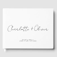 Minimalist Script Personalized White Wedding