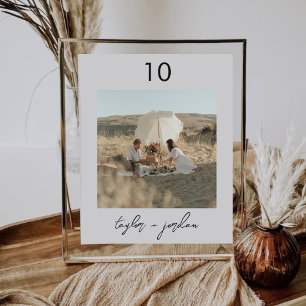 Minimalist Script Photo Boho Table number