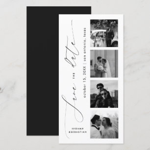 Minimalist Script Photo Bookmark Elegant Wedding Save The Date