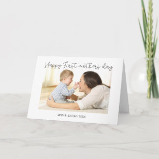 minimalist script photo card first time mommy