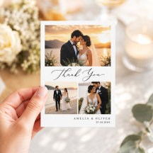 Minimalist Script Photo Collage Wedding