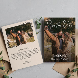 Minimalist Script Photo Save The Date