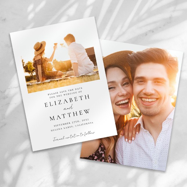 Minimalist Script Photo Wedding Save The Date (Creator Uploaded)
