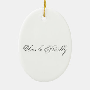 Minimalist Script Plain Personalized 3d Monogram Ceramic Ornament