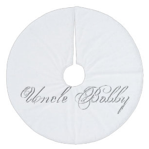 Minimalist Script Plain Personalized 3d Monogram Fleece Tree Skirt