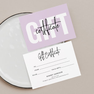 Minimalist Script Purple Certificate