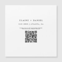 Minimalist Script QR Code Save The Date Magnet