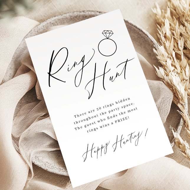 Minimalist script ring hunt bridal shower game (Minimalist script ring hunt bridal shower game)