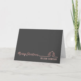 Minimalist script rosegolMerry Christmas corporate Holiday Card