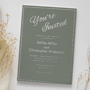 Minimalist Script Sage Green Wedding