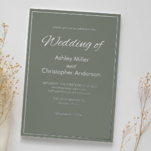 Minimalist Script Sage Green Wedding