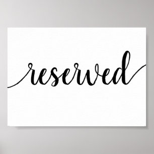 Minimalist Script   Simple Flourish Reserved Sign