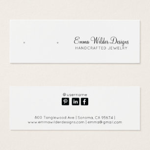 Minimalist Script Stud Earring Display Card