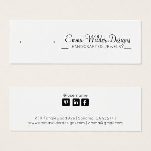 Minimalist Script Stud Earring Display Card