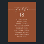 Minimalist Script Terracotta Wedding Seating Plan Table Number<br><div class="desc">Customizable table number seating plan. It features a terracotta whimsical script and classic typography. Personalize by adding your own details. This minimalist table seating plan is perfect for any weddings,  baby showers,  bridal showers,  birthdays,  and so much more.</div>