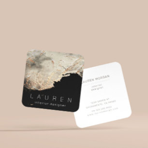 Minimalist Script Textured Gold Business Card
