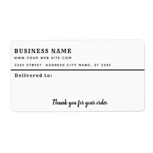 Minimalist script thank you business mailing label