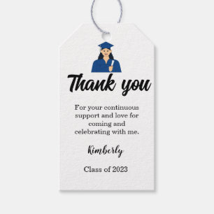 Minimalist script thank you Graduation party Gift  Gift Tags