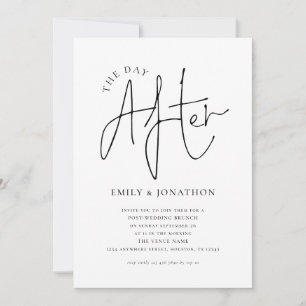 Minimalist Script  The Day After Wedding Brunch  Invitation