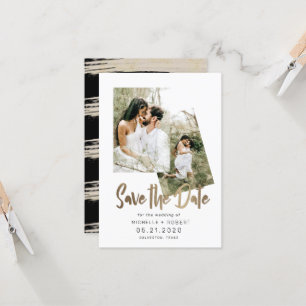 Minimalist Script Two Photo Save The Date Invitation