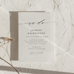 Minimalist Script We Do Wedding Invitation Card