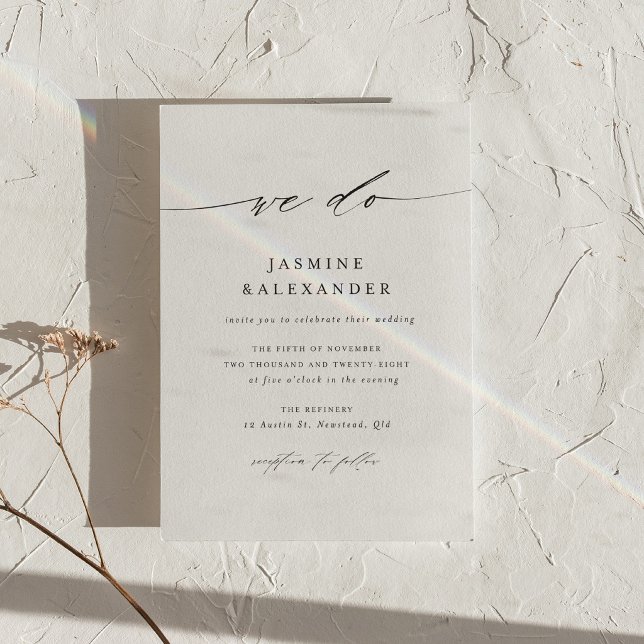 Minimalist Script We Do Wedding Invitation Card (Creator Uploaded)