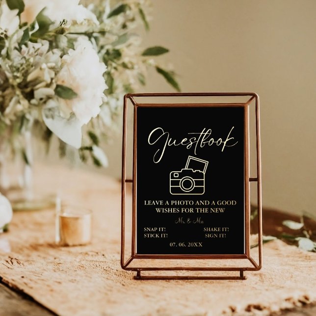 Minimalist script weddding photo guestbook sign (Creator Uploaded)