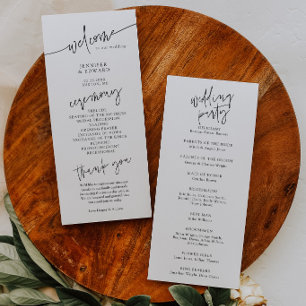 Minimalist Script Wedding Ceremony Program