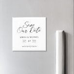 Minimalist Script Wedding Save The Date Magnet<br><div class="desc">Modern Minimalist Script Wedding Save the Date Magnet. Simple minimal calligraphy typography design. Personalize for a custom wedding save the date.</div>