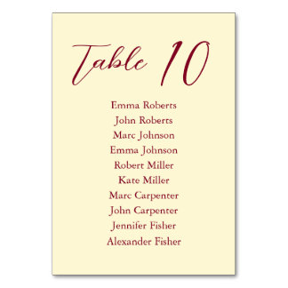 Minimalist Script Wedding Seating Plan Table Number