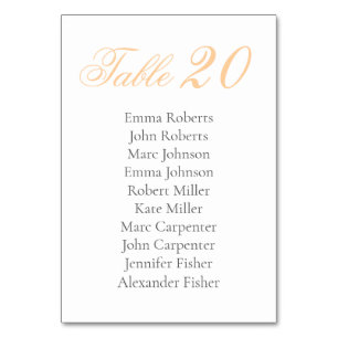 Minimalist Script Wedding Table Number