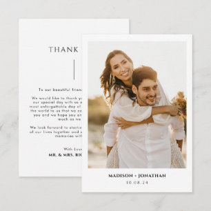 Minimalist Script Wedding Thank You Card