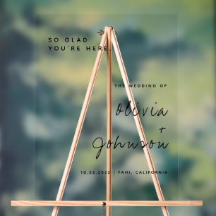 Minimalist Script Wedding Welcome Acrylic Sign