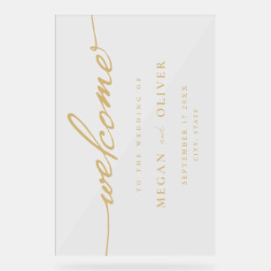 Minimalist Script Wedding Welcome Acrylic Sign