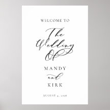 Minimalist Script Wedding Welcome Sign Banner