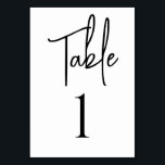 Minimalist Script Wedding White Table Number Card<br><div class="desc">Minimalist Script Wedding White Table Number Card</div>