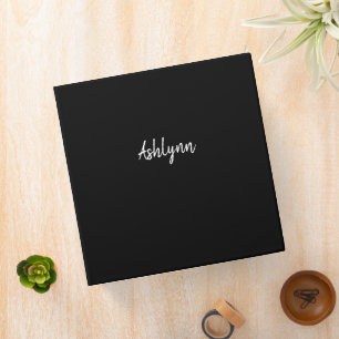 Minimalist Script White and Black Binder