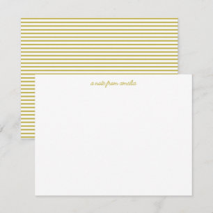 Minimalist Script Yellow Stripe Personalized Name Card