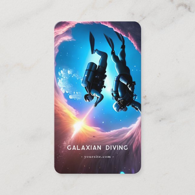 Minimalist Scuba Diving Class Qr Code Business Card (Front)