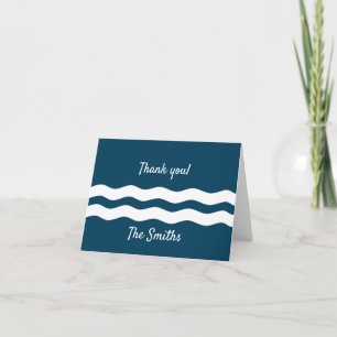 Minimalist Sea Waves Nautical Coastal Thank You Card