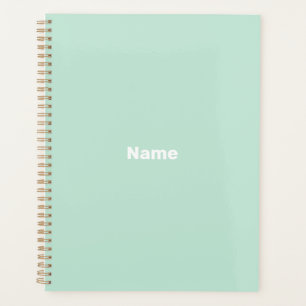 Minimalist seafoam mint green custom name or year  planner
