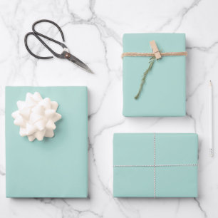 Minimalist seafoam mint green solid plain gift wrapping paper sheet