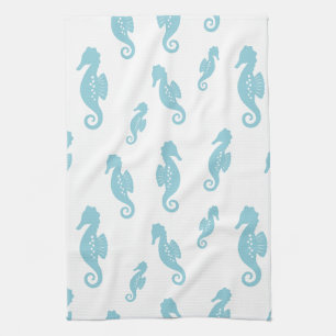 Minimalist Seahorse Ocean Seamless Pattern (1) Kitchen Towel