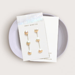 Minimalist Seashell Stripe Earring Display Holder Business Card