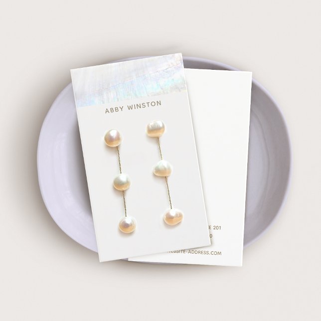 Minimalist Seashell Stripe Earring Display Holder Business Card (Creator Uploaded)