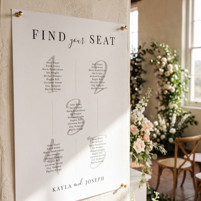 Minimalist Seating Chart Table 5 Sign Board (Creator Uploaded)