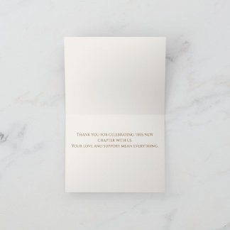 Minimalist Second Wedding Thank You Card