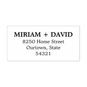 Minimalist Serif Name + 3-Line Return Address Self-inking Stamp
